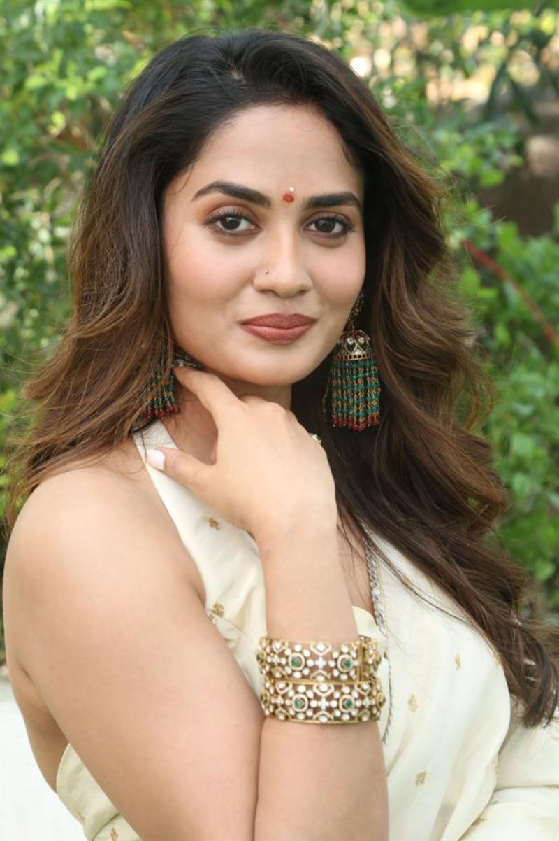 TELUGU ACTRESS TEJU ASHWINI CUTE PHOTOS IN LEHENGA DRESS AT SANGEET MOVIE LAUNCH 4